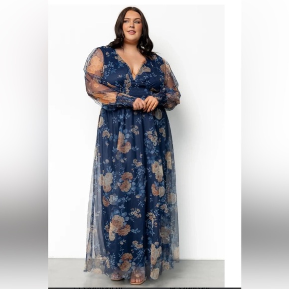 Baltic Born Navy Floral Maxi Dress-Skirt